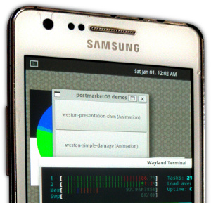Samsung Galaxy SII (i9100) running postmarketOS