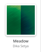 Meadow wallpaper, light and dark version, with the title and author Dika Setya