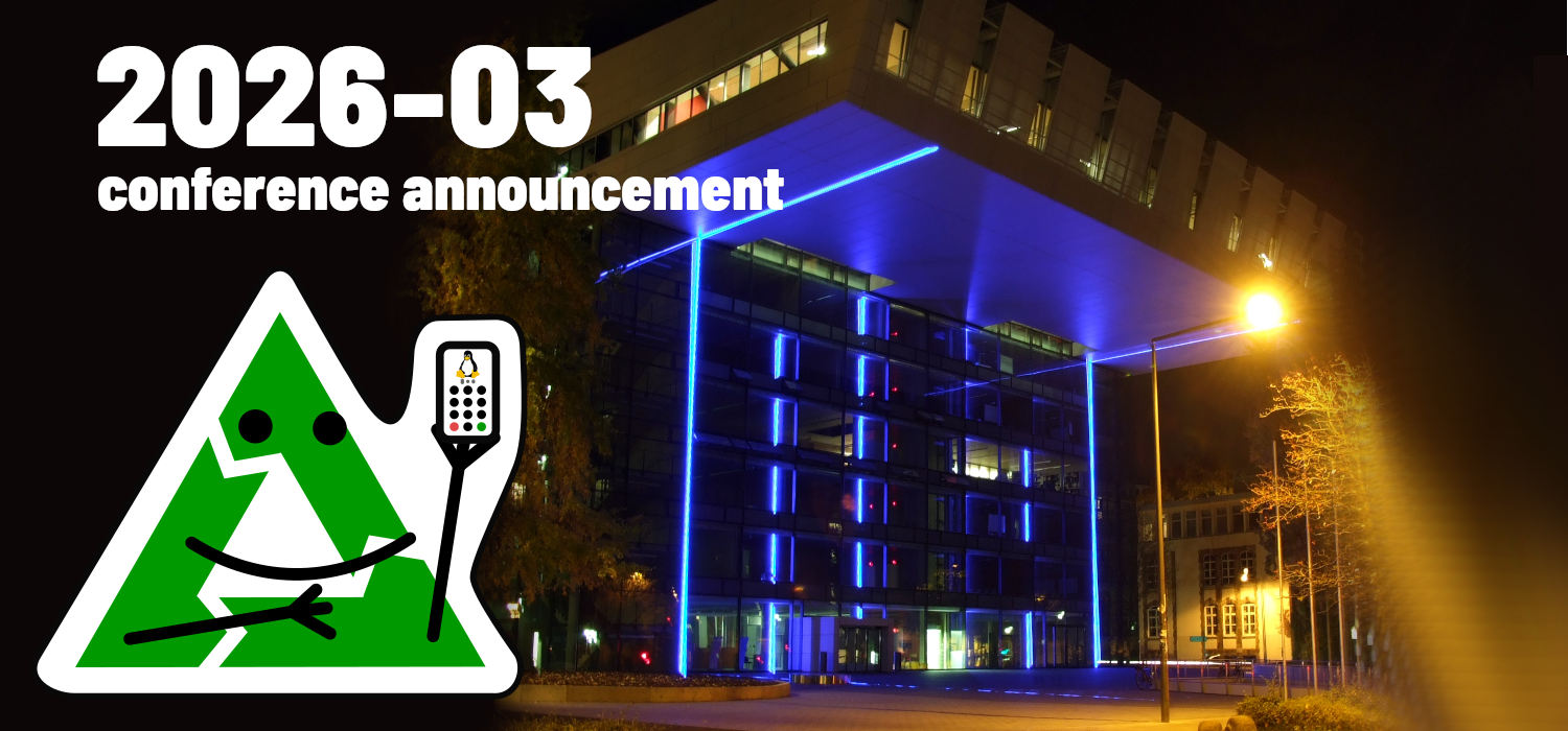 Header image showing the RWTH Aachen SuperC building at night