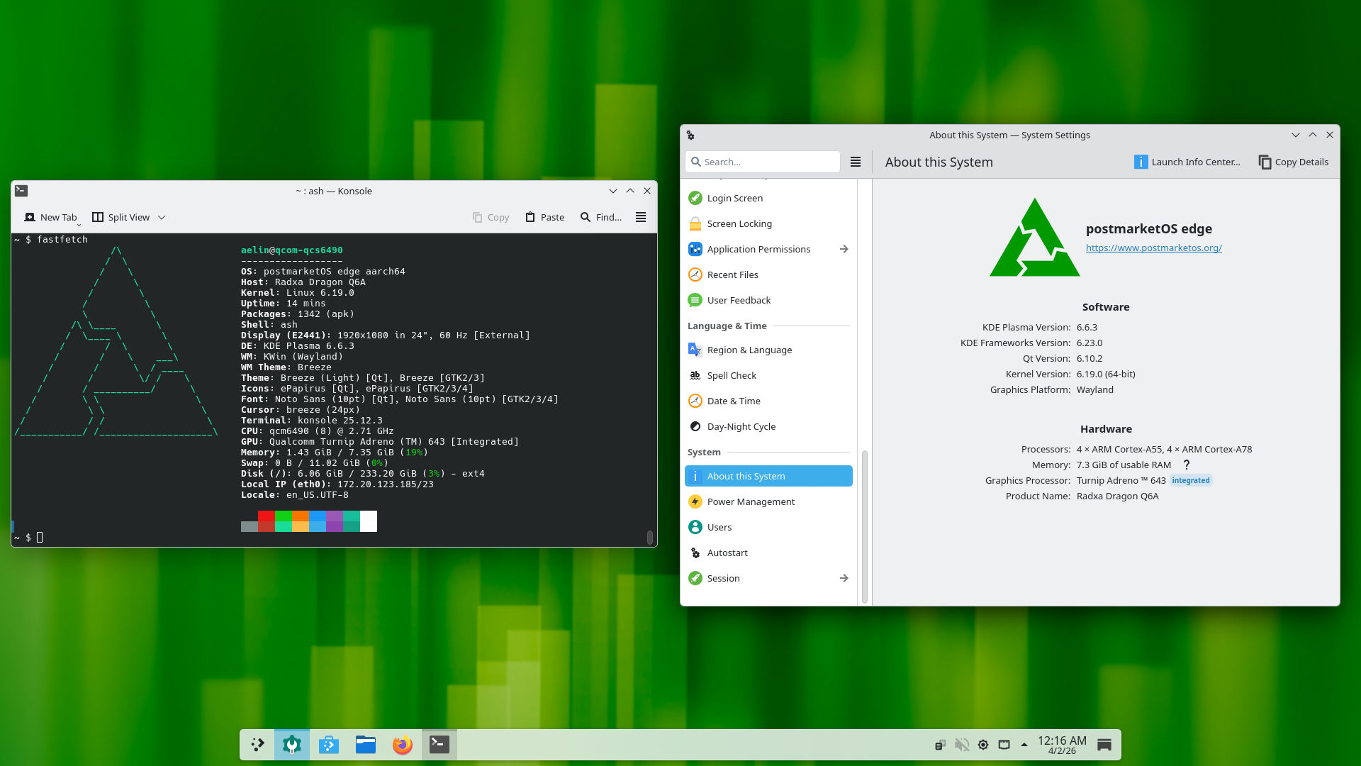 KDE Plasma on the Radxa Dragon Q6A